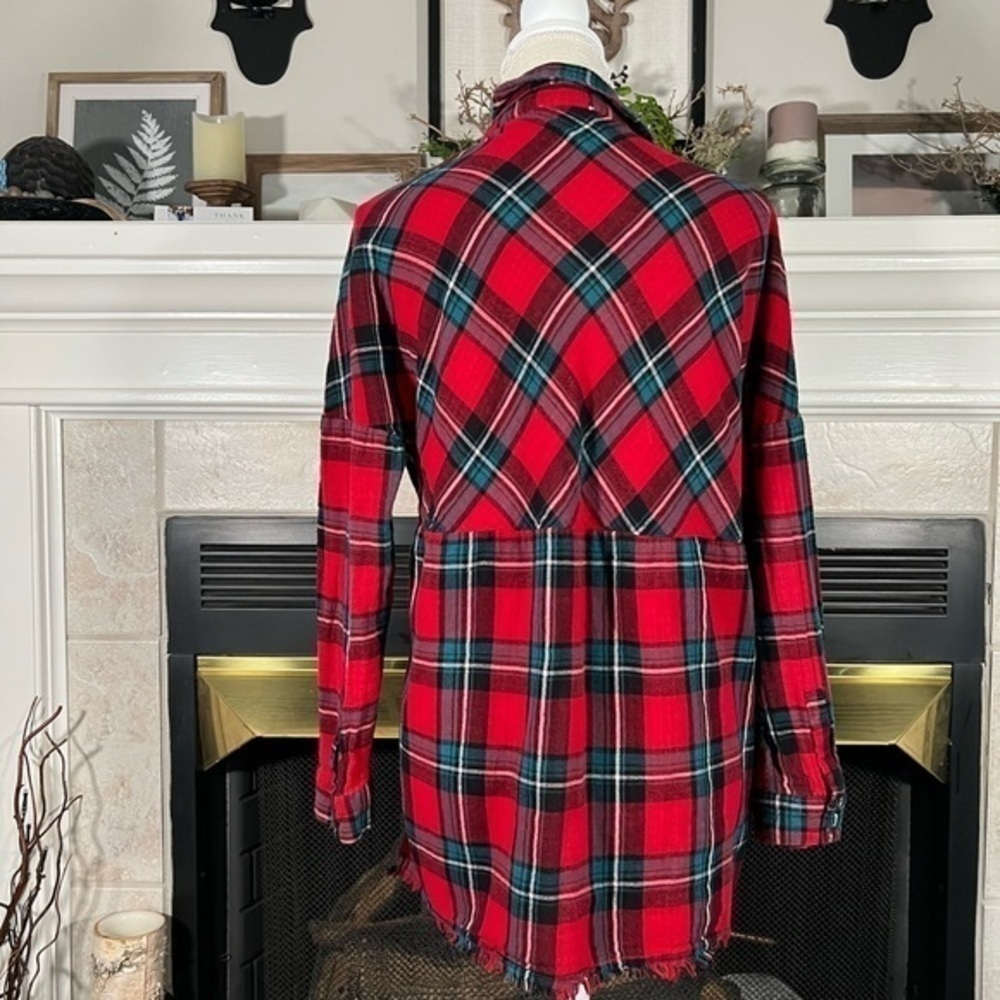 Umgee Cozy Button Down Plaid Flannel - image 5